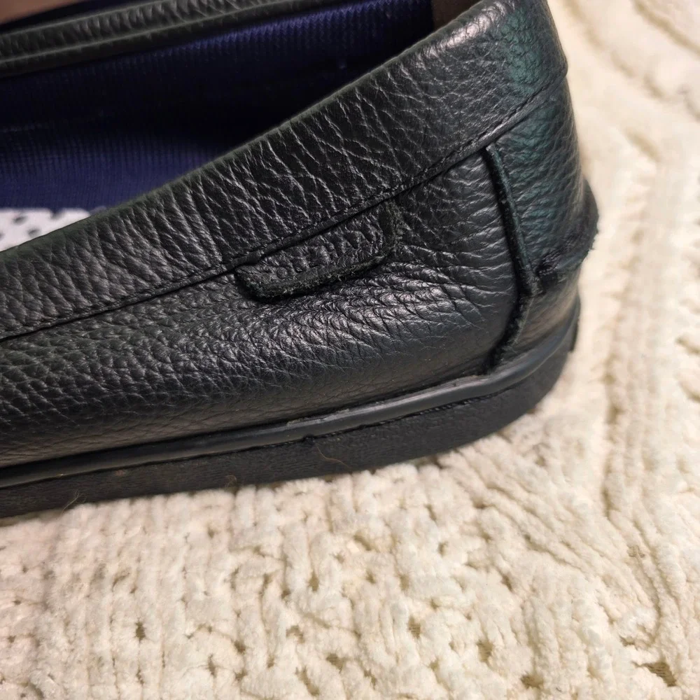 Cole Haan Penny Loafer Black Buttery Pebbled Leather Mens 13M Excellent C27786